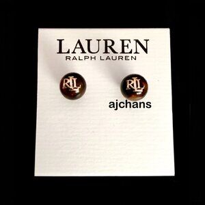 Lauren Ralph Lauren Tortoise w/Logo Stud Earrings
